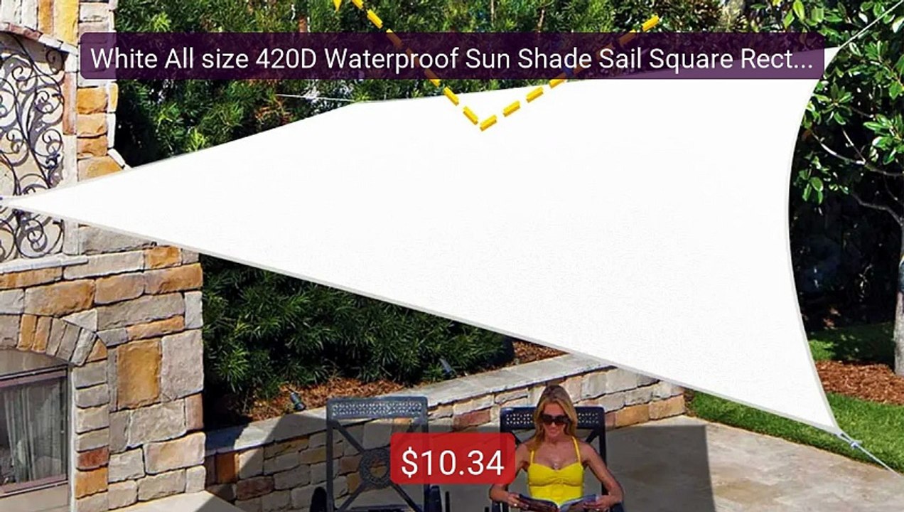 White All size 420D Waterproof Sun Shade Sail Square Rectan... -- Top Pick 2026 | Unbeatable Price!