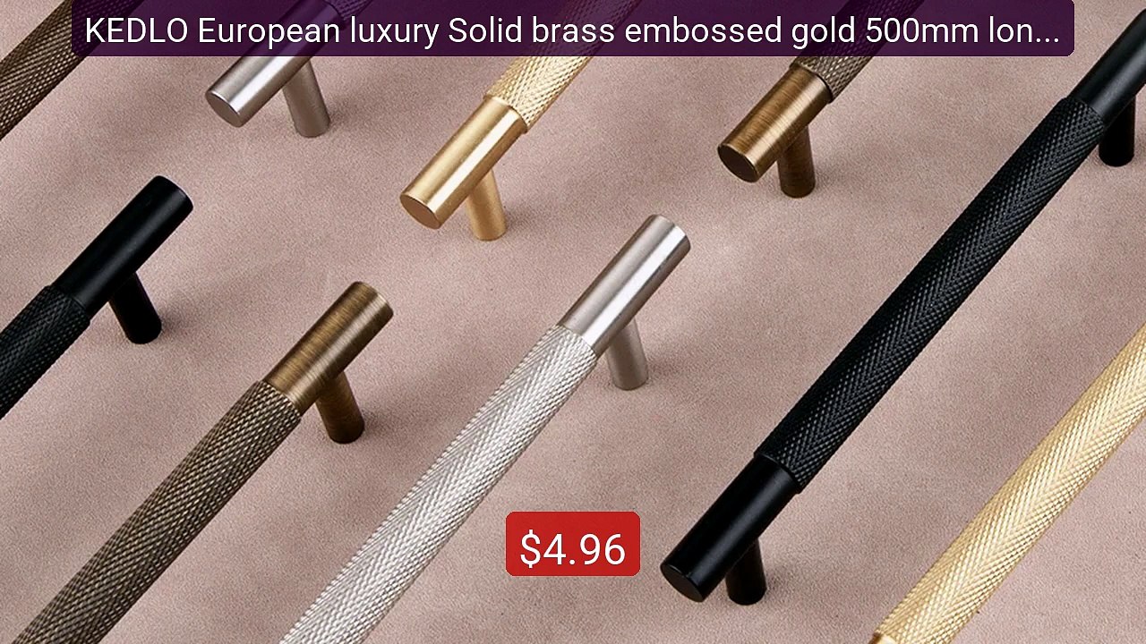 KEDLO European luxury Solid brass embossed gold 500mm long han... -- Best Buy 2026 | Great Quality!