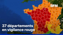 Météo-France annonce que 37 départements seront en vigilance rouge ce dimanche