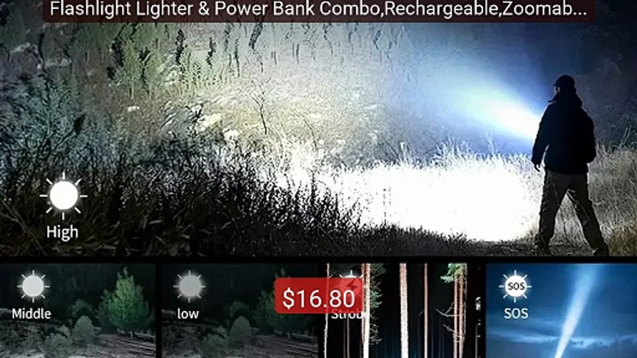 Flashlight Lighter & Power Bank Combo,Rechargeable,Zoomable... -- Top Pick 2026 | Unbeatable Price!