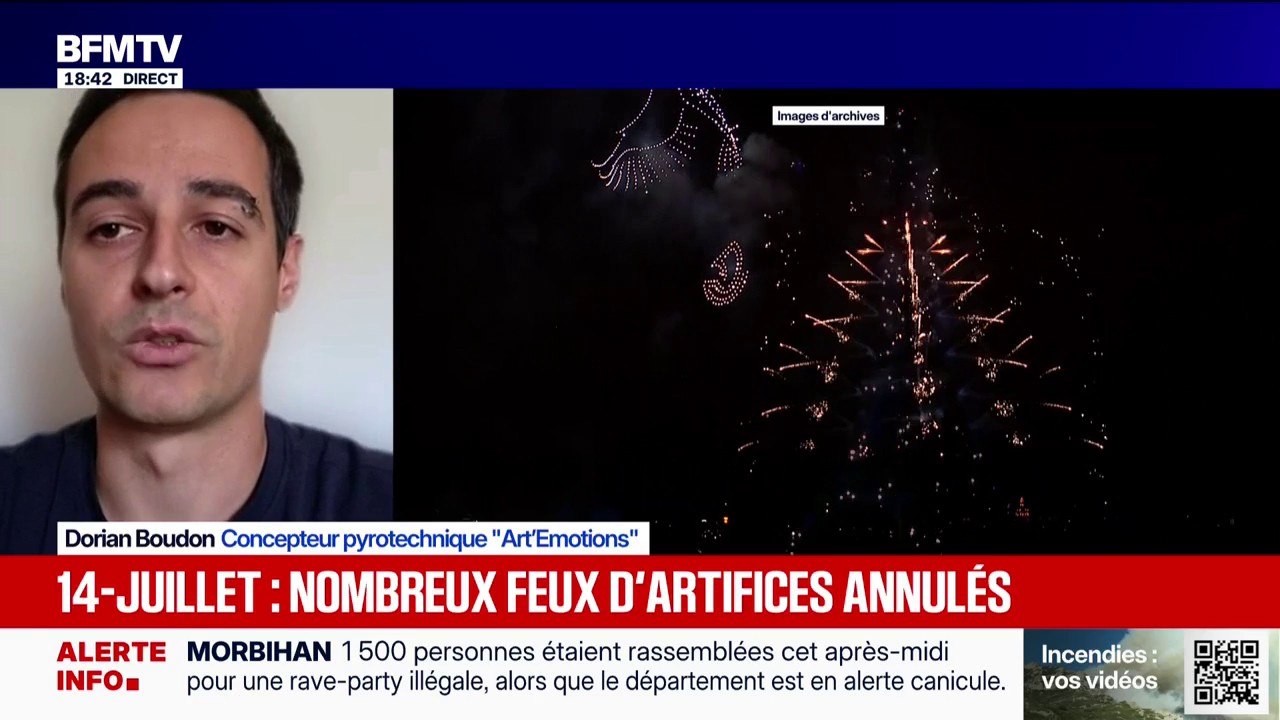 Annulations des feux d'artifice: "On ne sait même pas quand est-ce qu'on va pouvoir reprendre notre activité", déplore Dorian Boudon, concepteur pyrotechnique