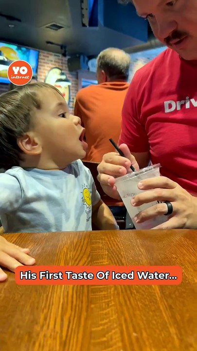 Toddler's Hilarious First Experience with Iced Water