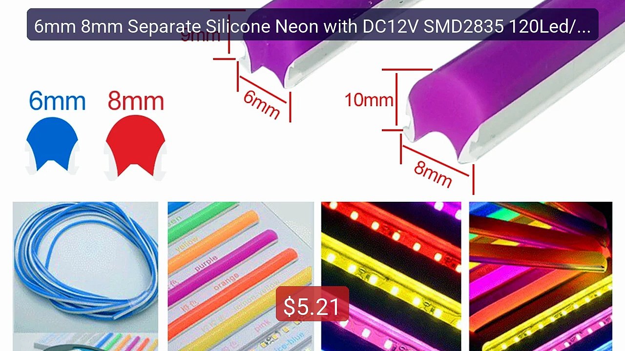 6mm 8mm Separate Silicone Neon with DC12V SMD2835 120Led/m S Shape... -- Best Deal 2026 | Shop Now!