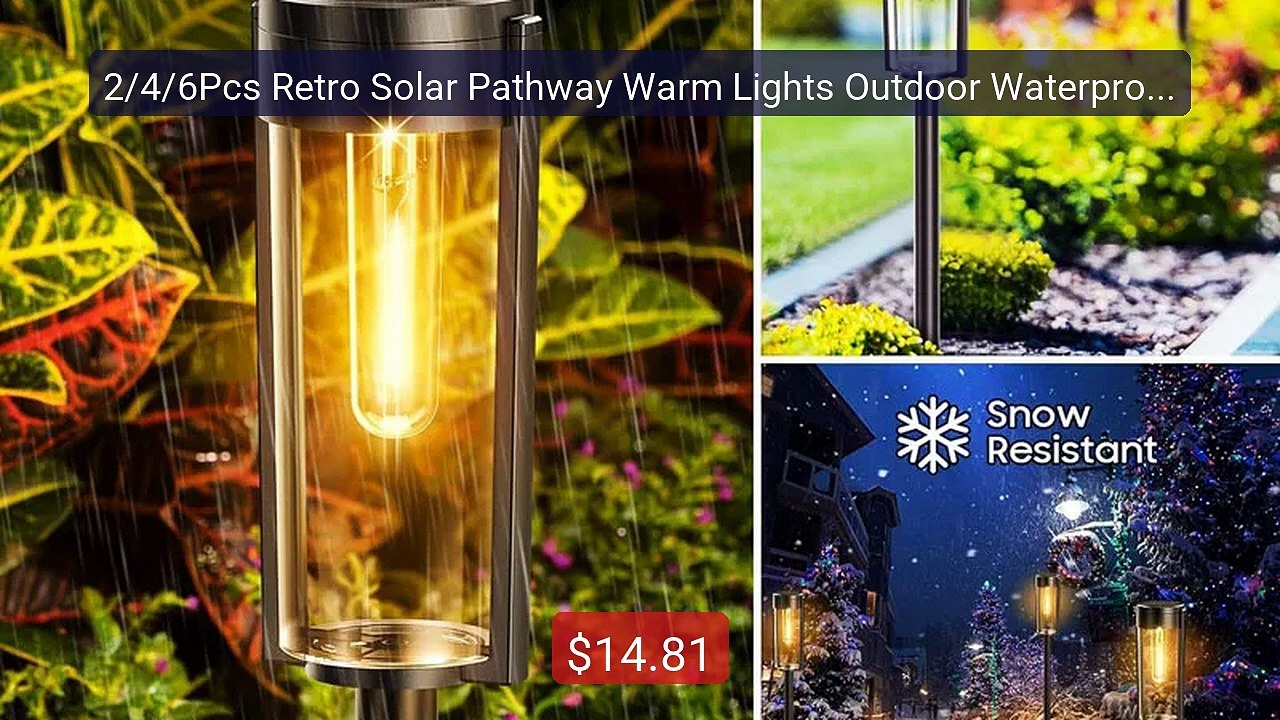 2/4/6Pcs Retro Solar Pathway Warm Lights Outdoor Waterproof... -- Top Pick 2026 | Unbeatable Price!