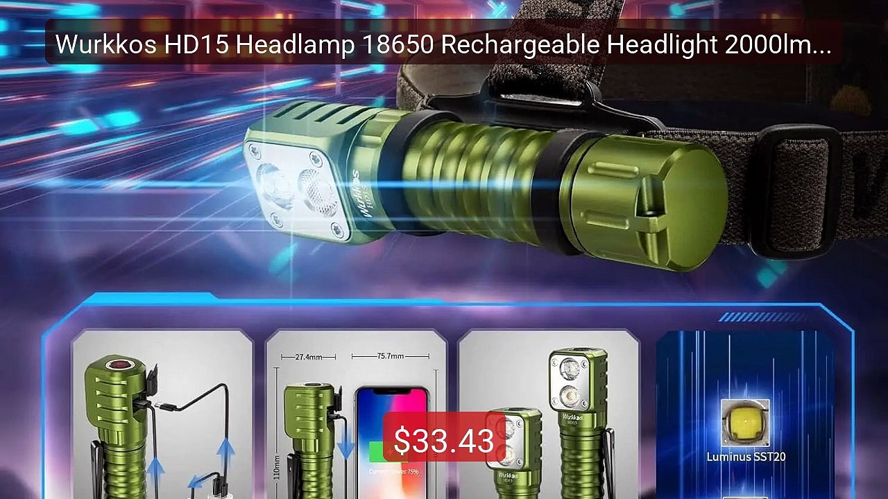 Wurkkos HD15 Headlamp 18650 Rechargeable Headlight 2000lm Dual LED... -- Best Deal 2026 | Shop Now!