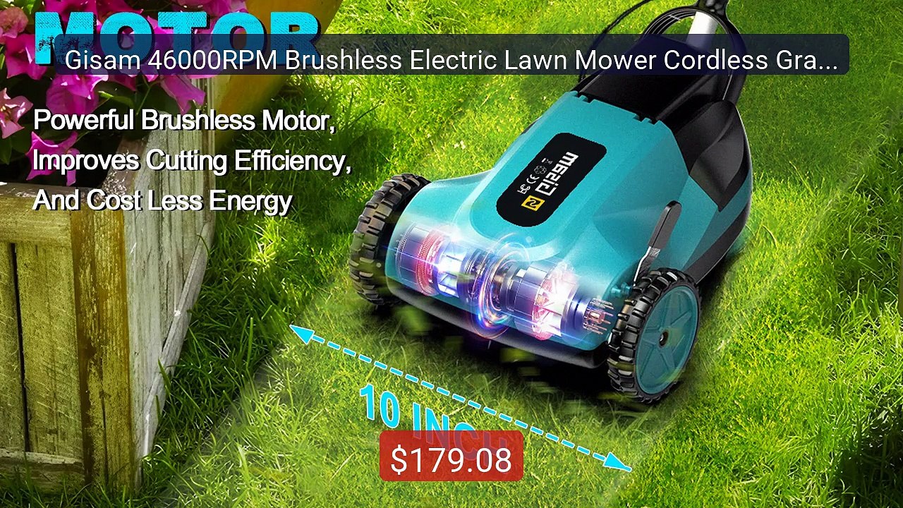 Gisam 46000RPM Brushless Electric Lawn Mower Cordless Grass Tr... -- Best Buy 2026 | Great Quality!
