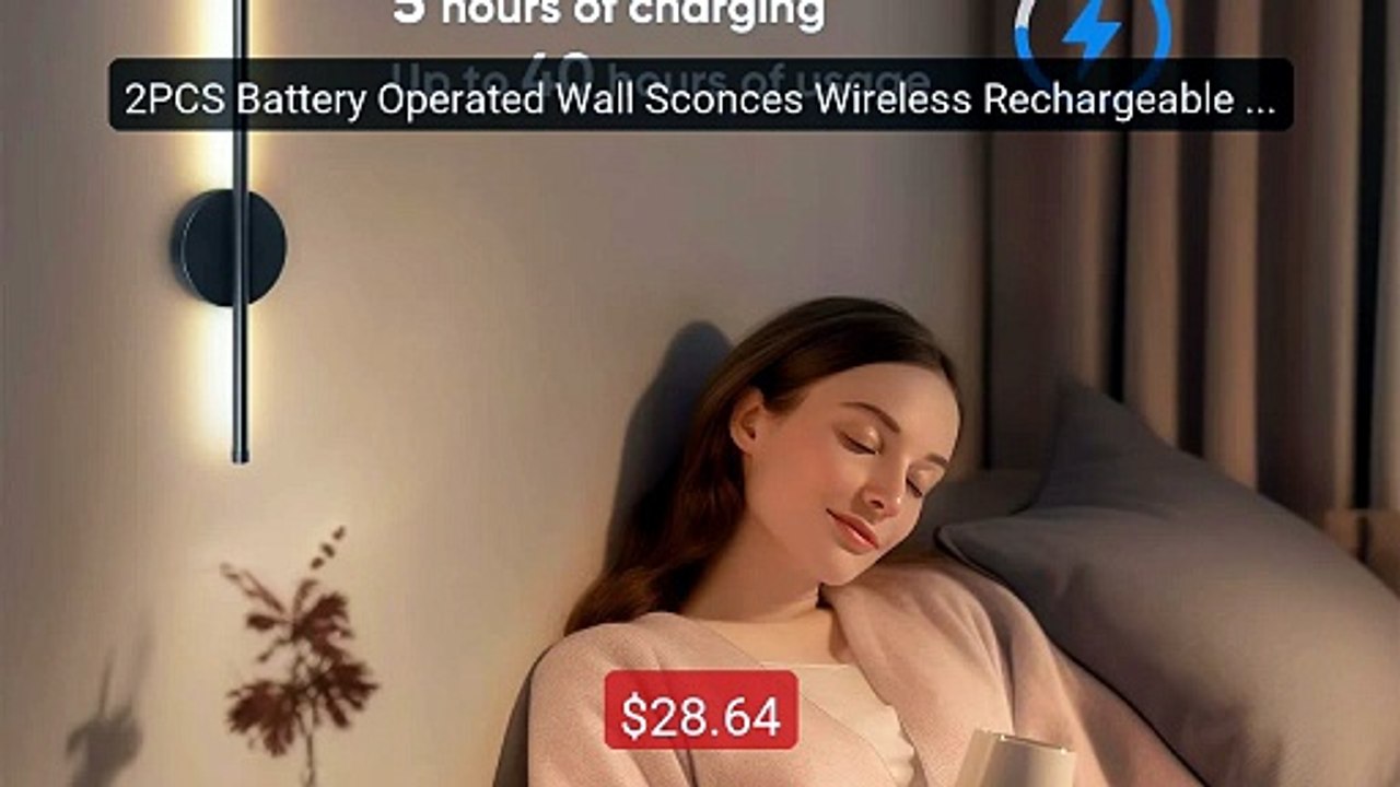 2PCS Battery Operated Wall Sconces Wireless Rechargeable Lamp Blac... -- Best Deal 2026 | Shop Now!