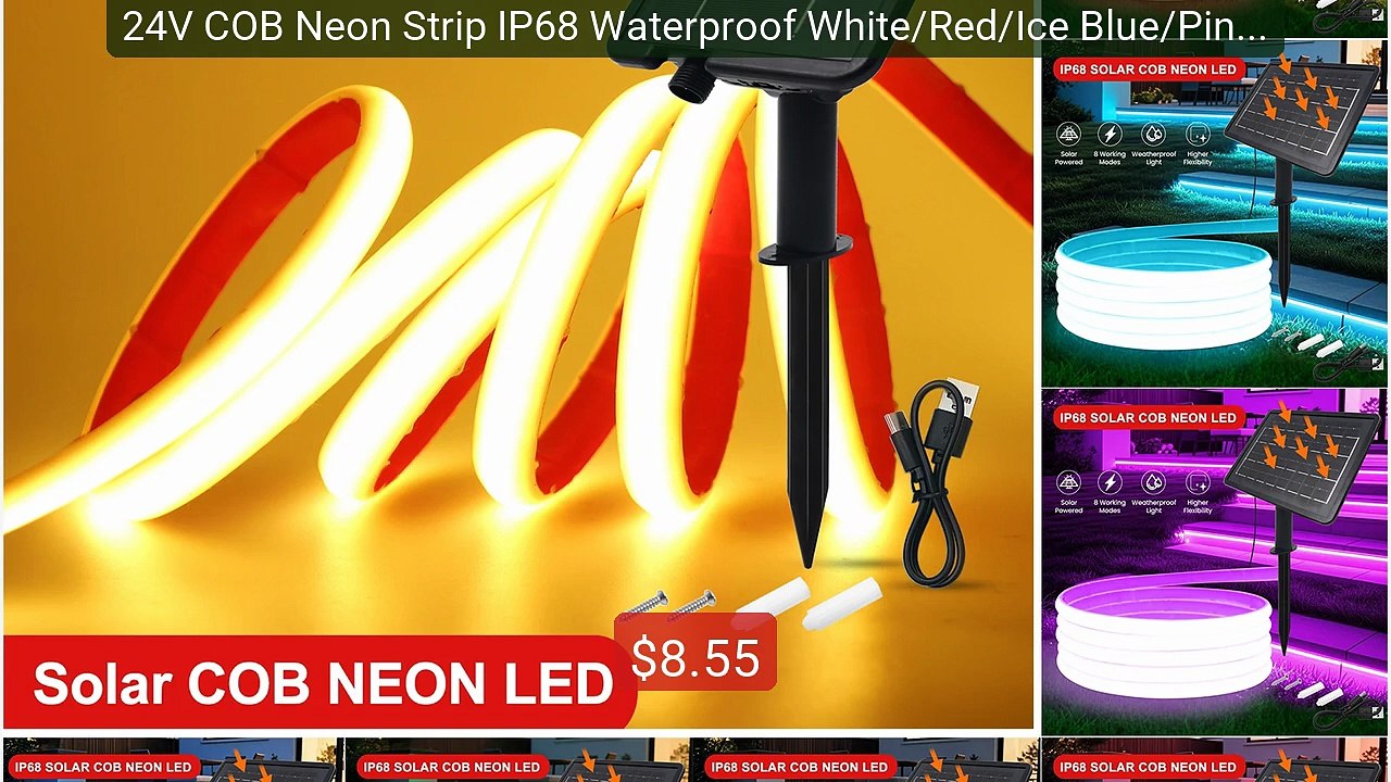 24V COB Neon Strip IP68 Waterproof White/Red/Ice Blue/Pink/Green/Pi... -- Top Rated 2026 | Buy Now!