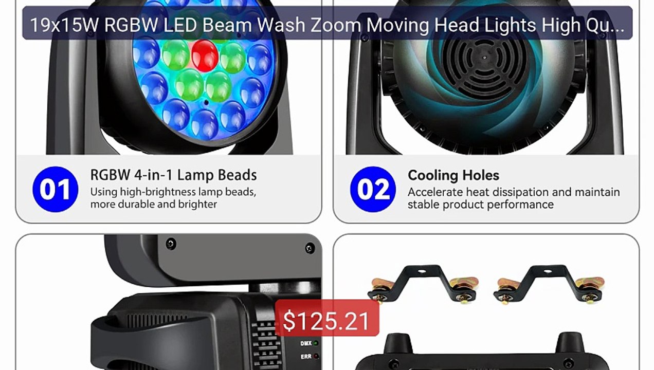 19x15W RGBW LED Beam Wash Zoom Moving Head Lights High Quality... -- Hot Deal 2026 | Limited Offer!