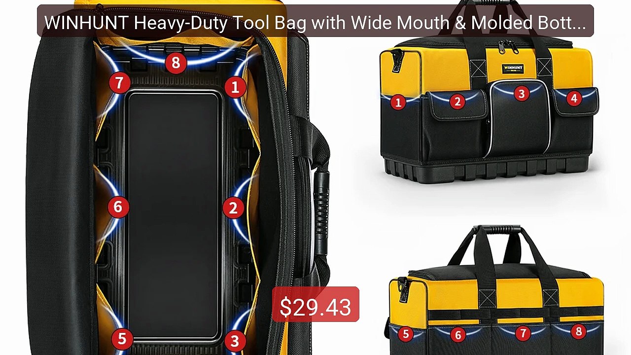 WINHUNT Heavy-Duty Tool Bag with Wide Mouth & Molded Bottom - ... -- Hot Deal 2026 | Limited Offer!