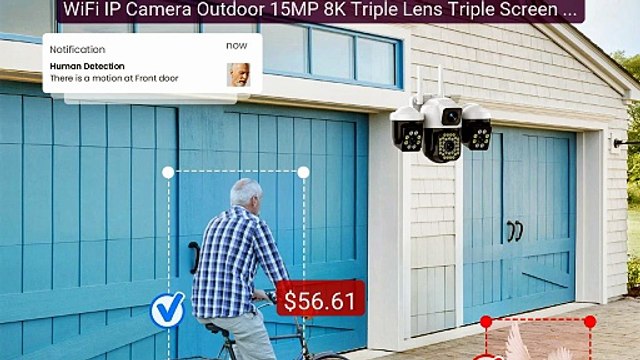 WiFi IP Camera Outdoor 15MP 8K Triple Lens Triple Screen Se... Top Pick 2026 | Unbeatable Price!