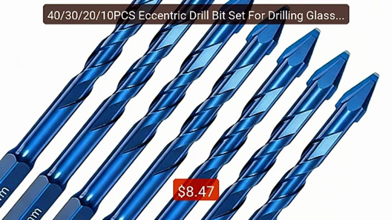 40/30/20/10PCS Eccentric Drill Bit Set For Drilling Glass Til... -- Amazing Value 2026 | Must Have!