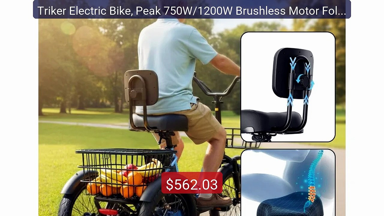 Triker Electric Bike, Peak 750W/1200W Brushless Motor Folding ... -- Best Buy 2026 | Great Quality!