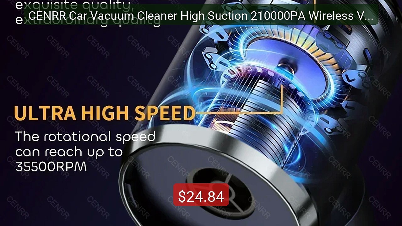 CENRR Car Vacuum Cleaner High Suction 210000PA Wireless Vac... -- Top Pick 2026 | Unbeatable Price!