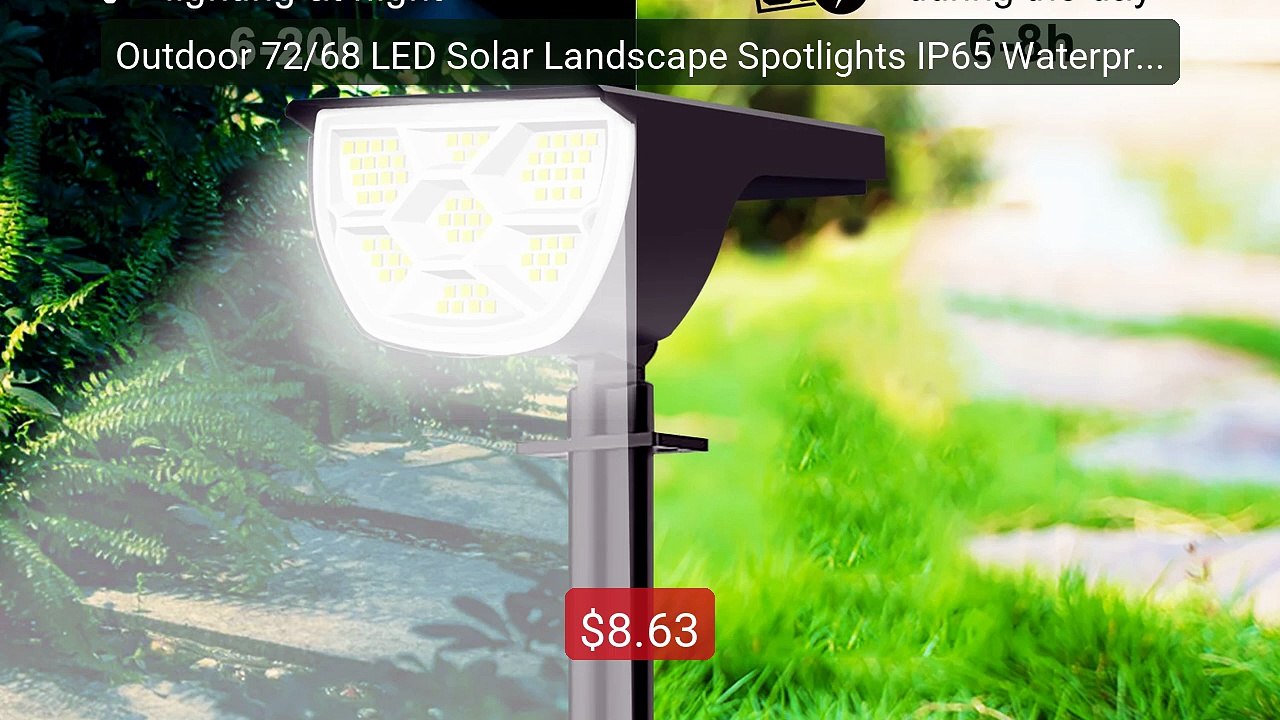 Outdoor 72/68 LED Solar Landscape Spotlights IP65 Waterproof Solar... -- Best Deal 2026 | Shop Now!