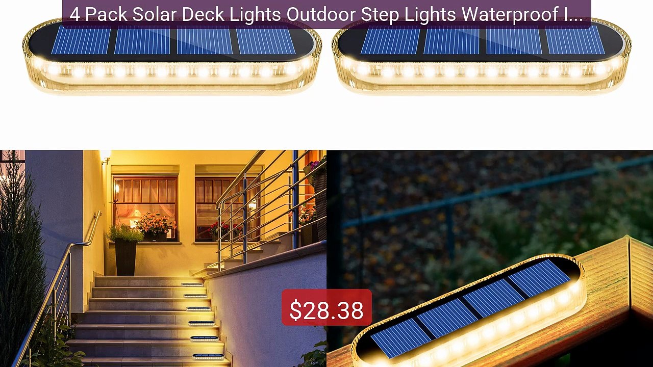 4 Pack Solar Deck Lights Outdoor Step Lights Waterproof IP68 Solar ... -- Top Rated 2026 | Buy Now!