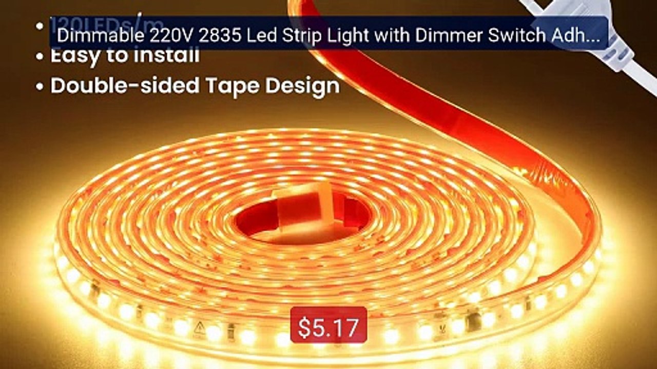 Dimmable 220V 2835 Led Strip Light with Dimmer Switch Adhesive Tape... -- Top Rated 2026 | Buy Now!