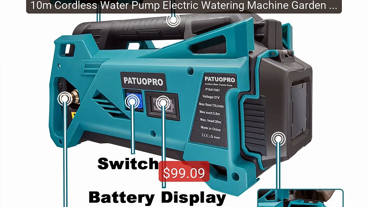 10m Cordless Water Pump Electric Watering Machine Garden Irrig... -- Hot Deal 2026 | Limited Offer!