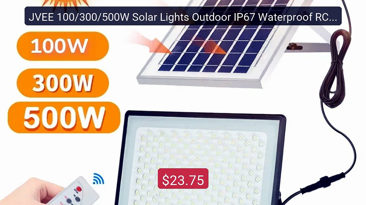 JVEE 100/300/500W Solar Lights Outdoor IP67 Waterproof RC Pow... -- Amazing Value 2026 | Must Have!