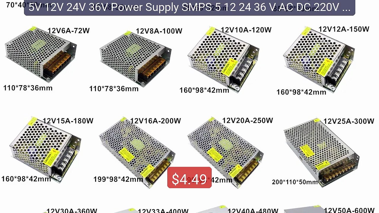 5V 12V 24V 36V Power Supply SMPS 5 12 24 36 V AC DC 220V TO 5... -- Amazing Value 2026 | Must Have!