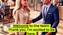 FIRST DAY AT A NEW JOB 💼 Easy English Conversation #shorts