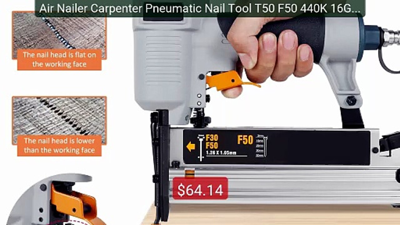 Air Nailer Carpenter Pneumatic Nail Tool T50 F50 440K 16Ga/18G... -- Hot Deal 2026 | Limited Offer!