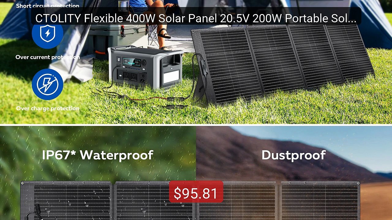 CTOLITY Flexible 400W Solar Panel 20.5V 200W Portable Solar Ch... -- Hot Deal 2026 | Limited Offer!