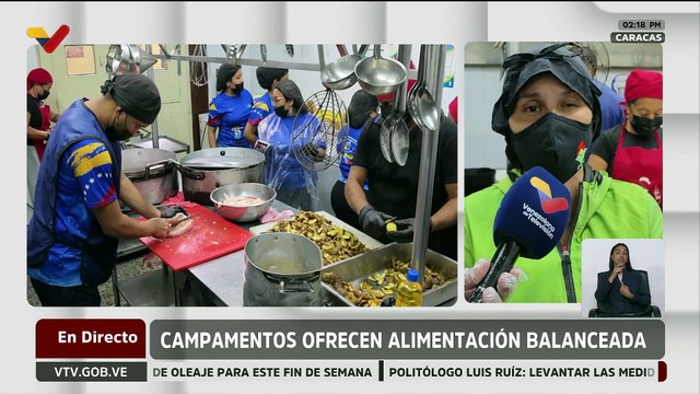 Campamento Transitorio Paula María Nieves ofrece alimentos balanceados y nutritivos