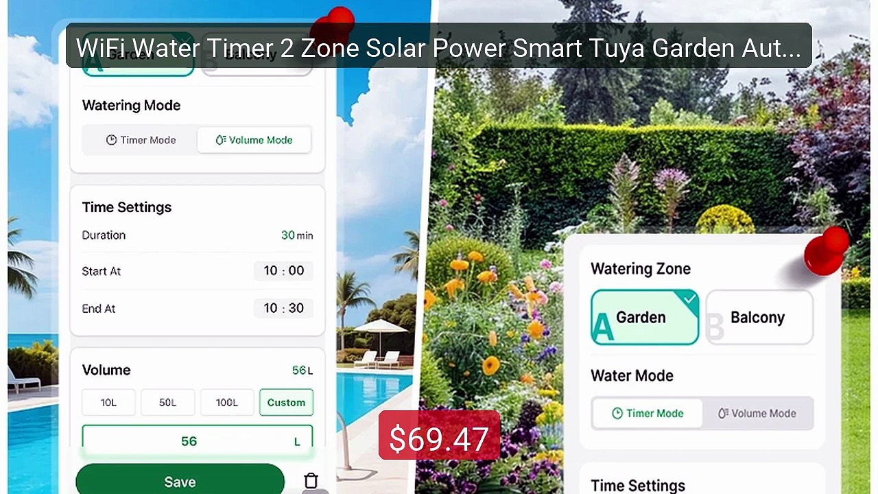 WiFi Water Timer 2 Zone Solar Power Smart Tuya Garden Automatic Irr... -- Top Rated 2026 | Buy Now!