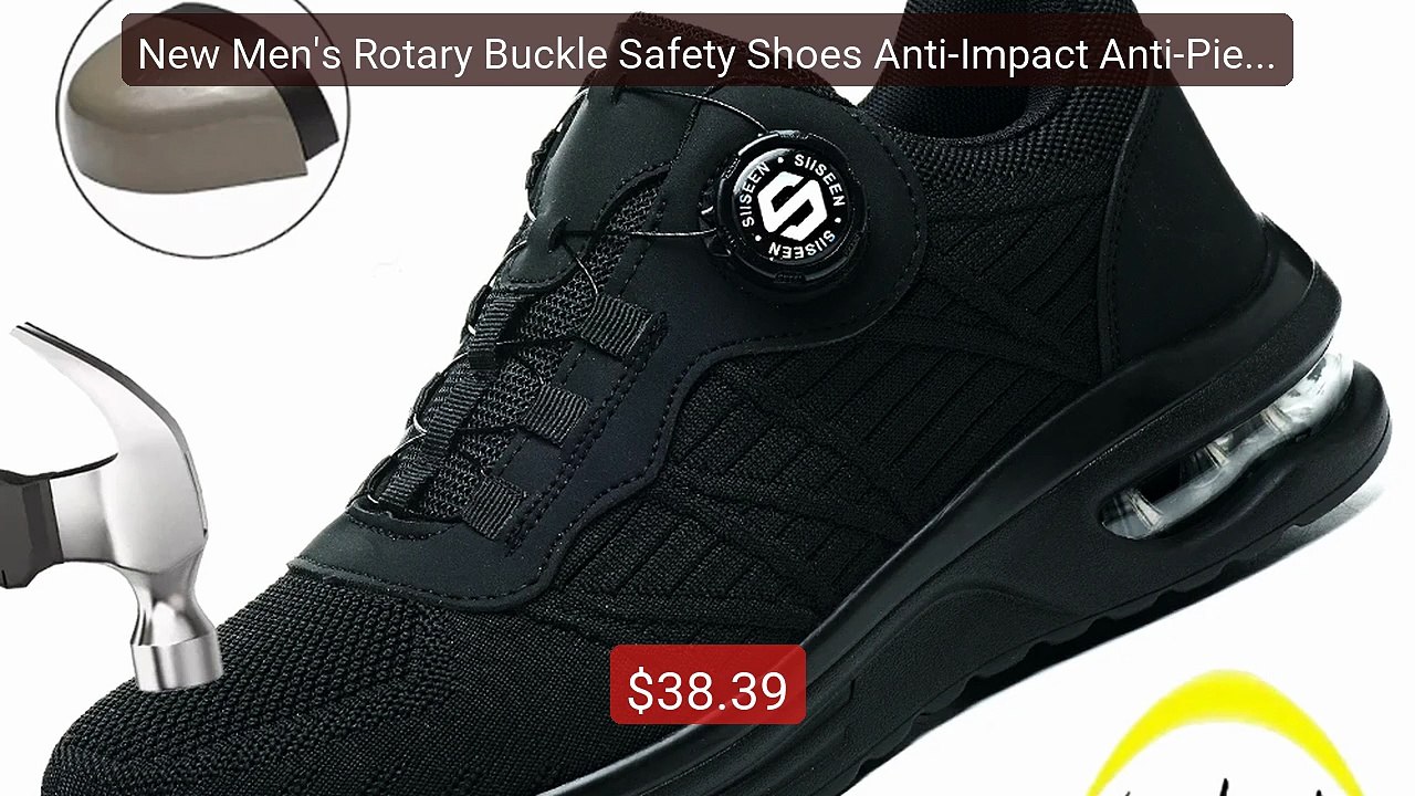 New Men's Rotary Buckle Safety Shoes Anti-Impact Anti-Piercin... -- Amazing Value 2026 | Must Have!