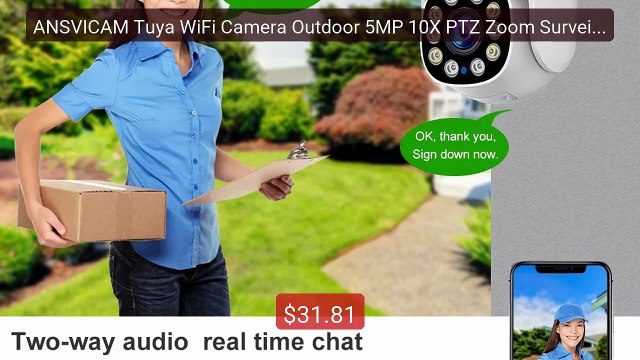 ANSVICAM Tuya WiFi Camera Outdoor 5MP 10X PTZ Zoom Surveillanc... Hot Deal 2026 | Limited Offer!