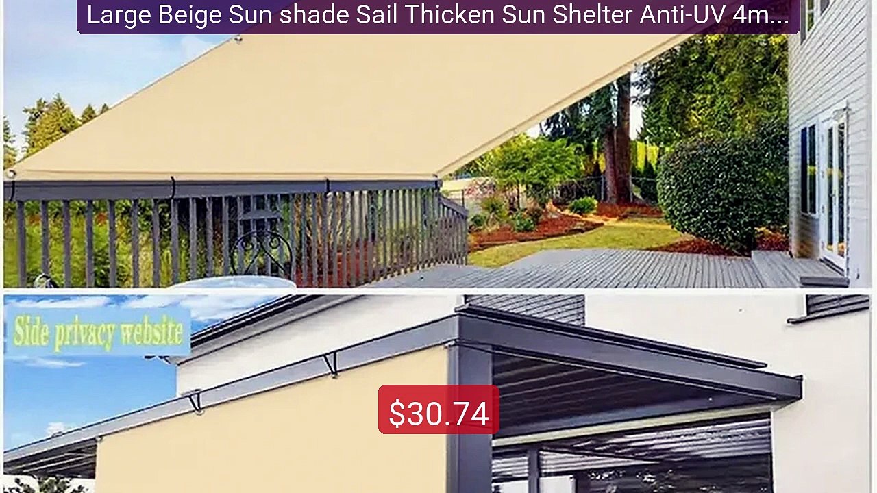 Large Beige Sun shade Sail Thicken Sun Shelter Anti-UV 4mx4 5x5 6x... -- Best Deal 2026 | Shop Now!
