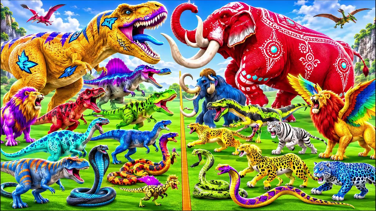 Teasers Animal Epic Battle - Prehistoric Mammals VS Modern Mammals Size Comparison  Animal Revolt Battle thumnail