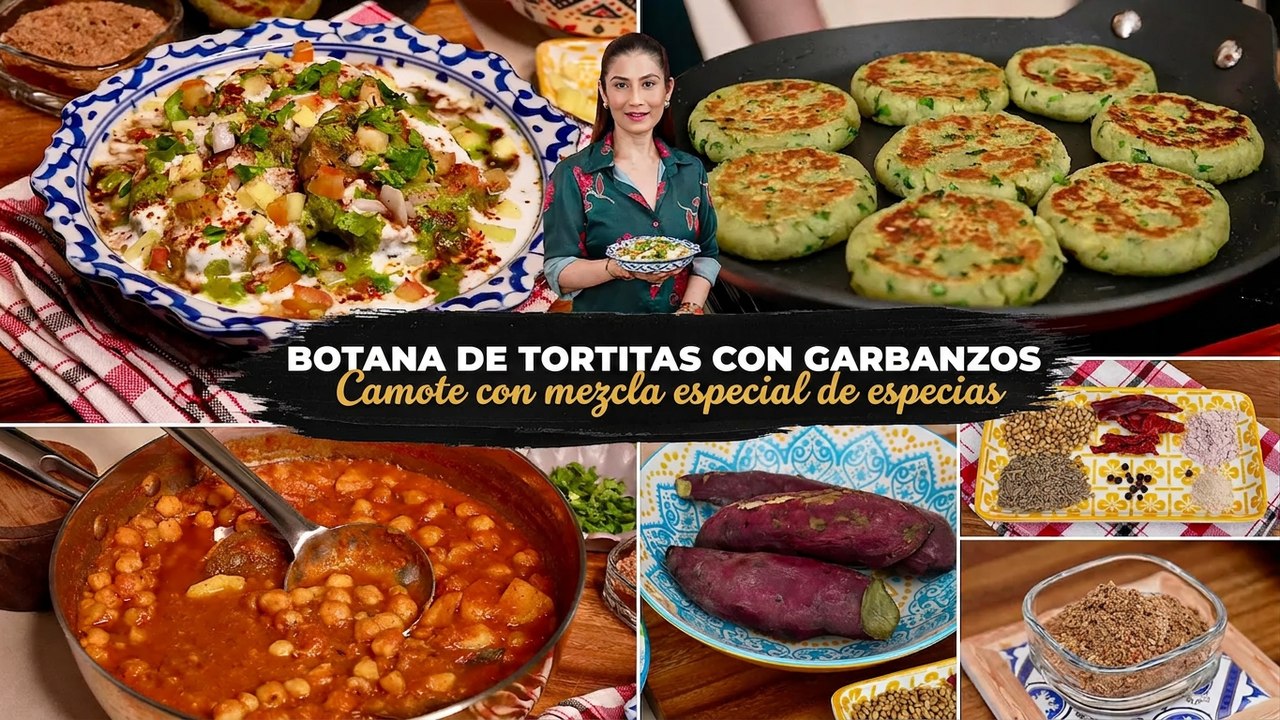 Prepara en casa chole tikki chaat con camote, fácil y especial