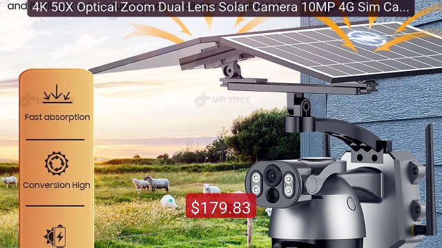 4K 50X Optical Zoom Dual Lens Solar Camera 10MP 4G Sim Card PTZ Su... Best Deal 2026 | Shop Now!