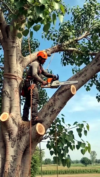 😱 A massive branch removal that looks unbelievable—wait for the final drop!