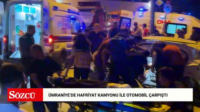 Ümraniye’de hafriyat kamyonu ile otomobil çarpıştı