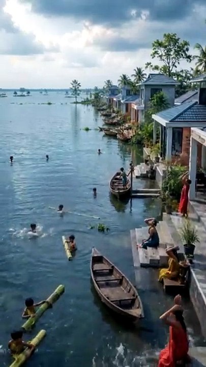 In rainy season when flood water enters into the locality.