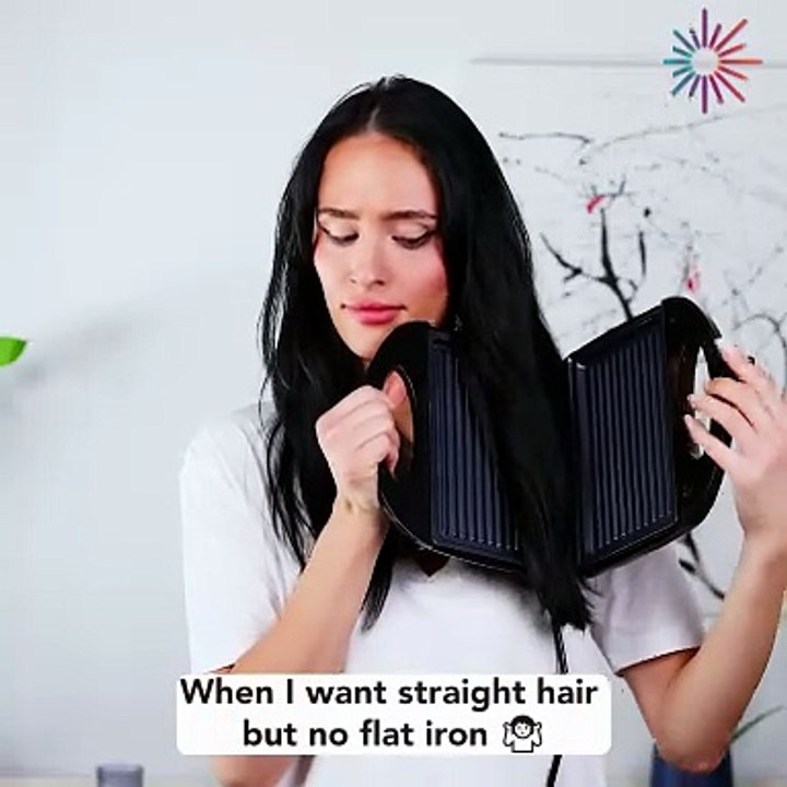 How to get straight hair without a flat iron! 💁‍♀️😆