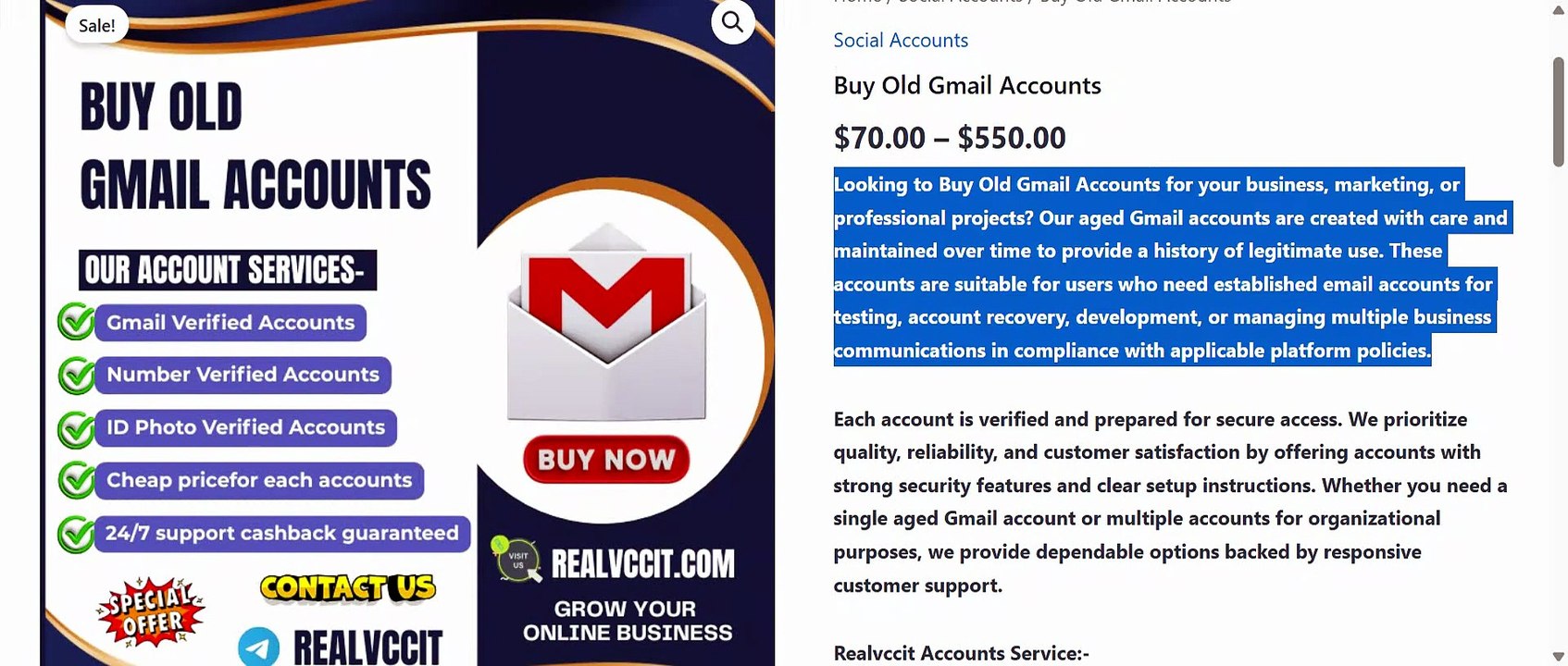 Buy Old Gmail Accounts ( Aged & PVA ) In Bulk