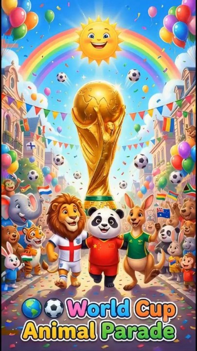🌍⚽ World Cup Animal Football Parade | Cute Animals Represent Every Country 🏆🎉 #shorts