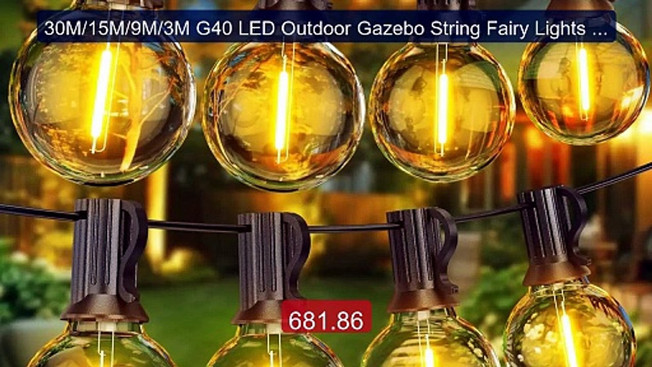 30M/15M/9M/3M G40 LED Outdoor Gazebo String Fairy Lights & Plug, I... -- Best Deal 2026 | Shop Now!