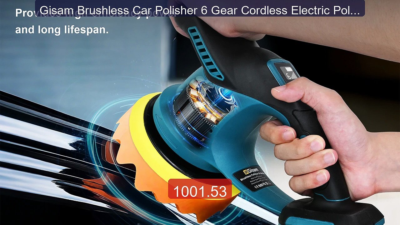 Gisam Brushless Car Polisher 6 Gear Cordless Electric Polis... -- Top Pick 2026 | Unbeatable Price!