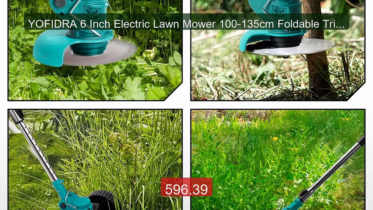 YOFIDRA 6 Inch Electric Lawn Mower 100-135cm Foldable Trimmer ... -- Best Buy 2026 | Great Quality!