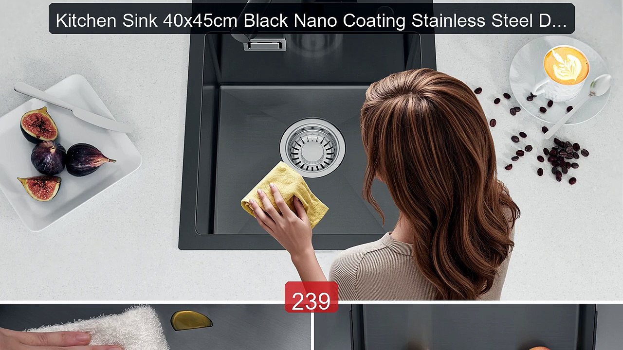 Kitchen Sink 40x45cm Black Nano Coating Stainless Steel Dro... -- Top Pick 2026 | Unbeatable Price!