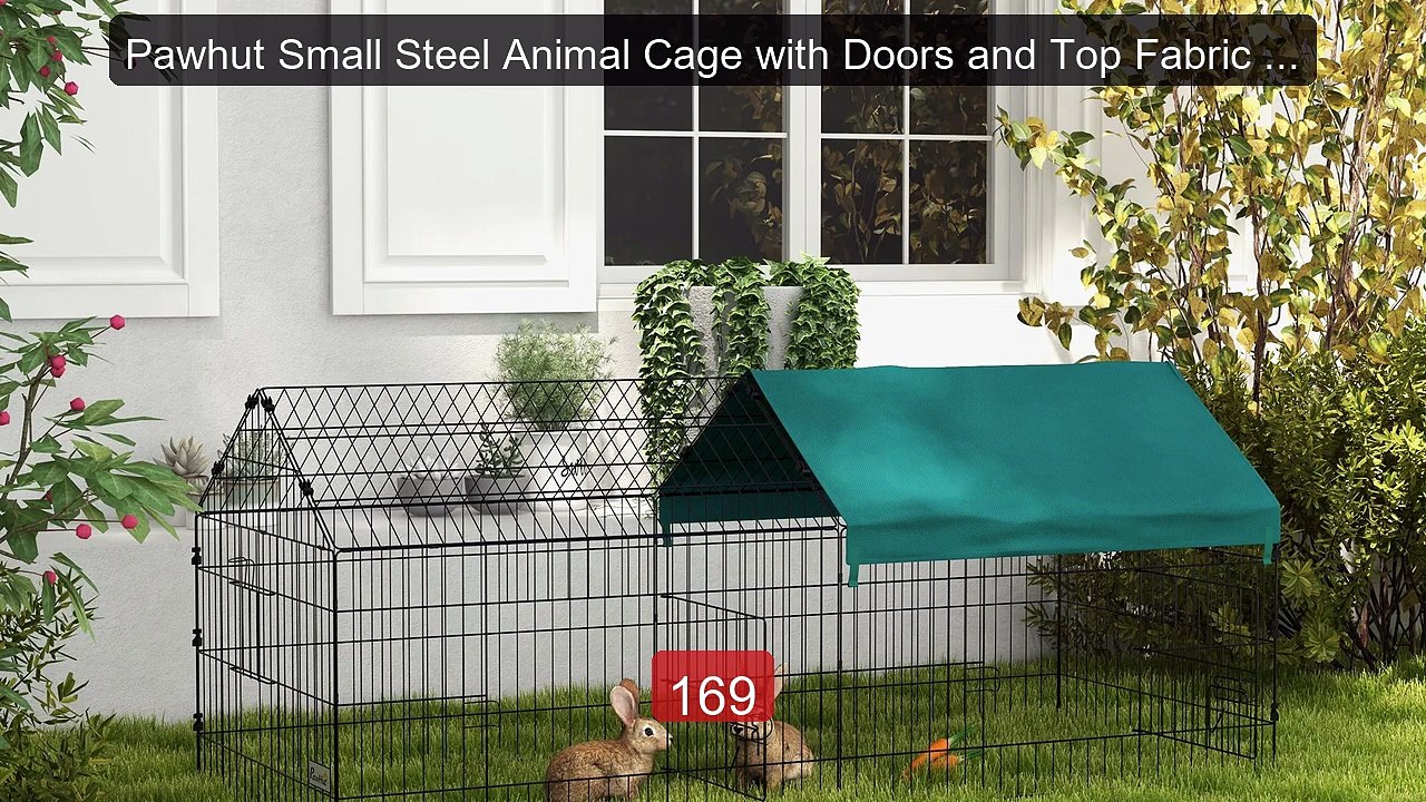 Pawhut Small Steel Animal Cage with Doors and Top Fabric for Rabbit... -- Top Rated 2026 | Buy Now!
