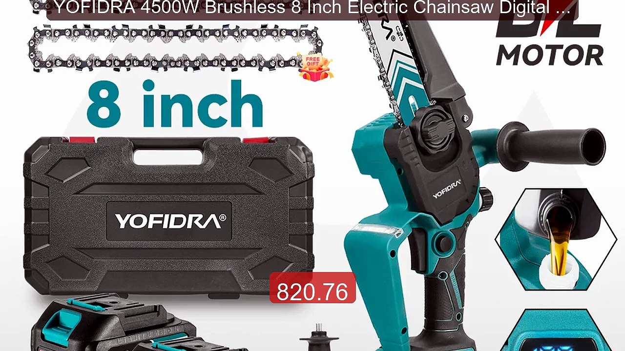YOFIDRA 4500W Brushless 8 Inch Electric Chainsaw Digital Display Wo... -- Top Rated 2026 | Buy Now!