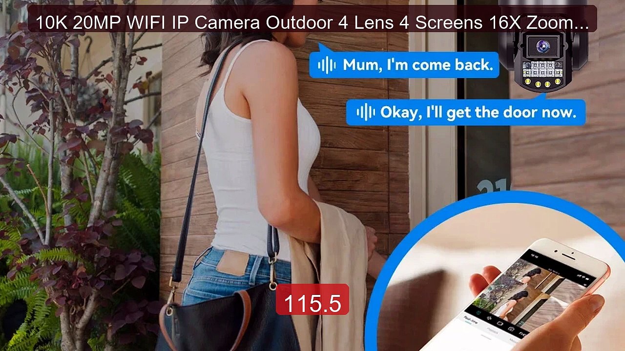 10K 20MP WIFI IP Camera Outdoor 4 Lens 4 Screens 16X Zoom CCT... -- Amazing Value 2026 | Must Have!