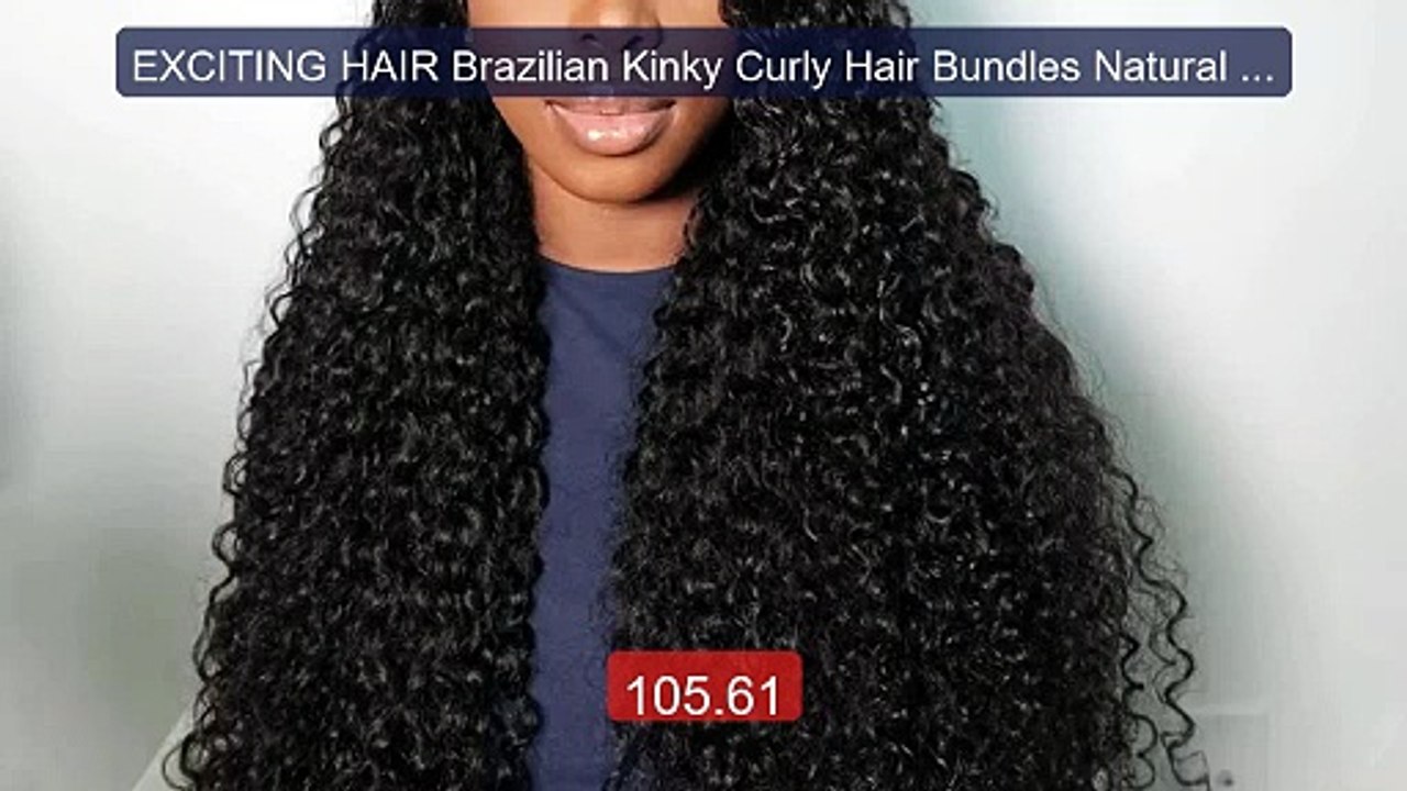 EXCITING HAIR Brazilian Kinky Curly Hair Bundles Natural Color 1/3... -- Best Deal 2026 | Shop Now!
