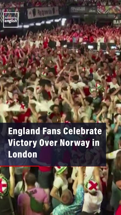 England Fans Celebrate Victory Over Norway in London